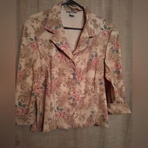 Floral Blazer with Pink and Blue Accents